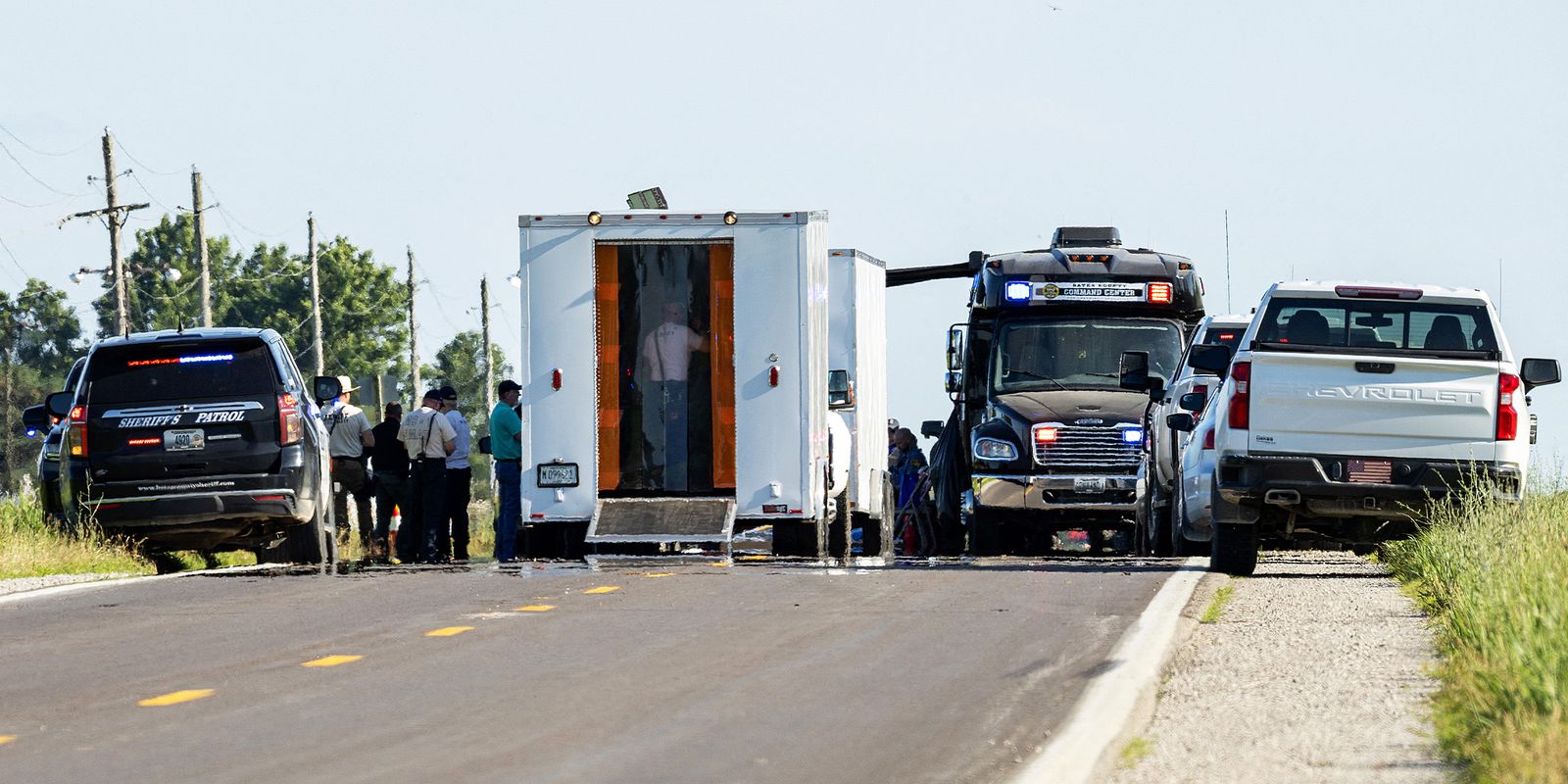 Command Vehicles Line Road Near Scene of Fatal Missouri Plane Crash | Source: Getty Images