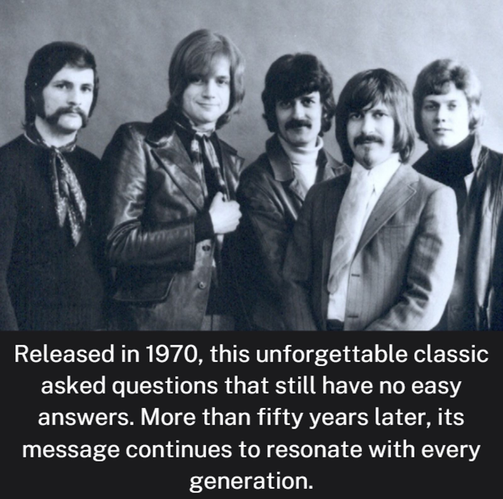 Released in 1970, this unforgettable classic asked questions that still have no easy answers. More than fifty years later, its message continues to resonate with every generation.