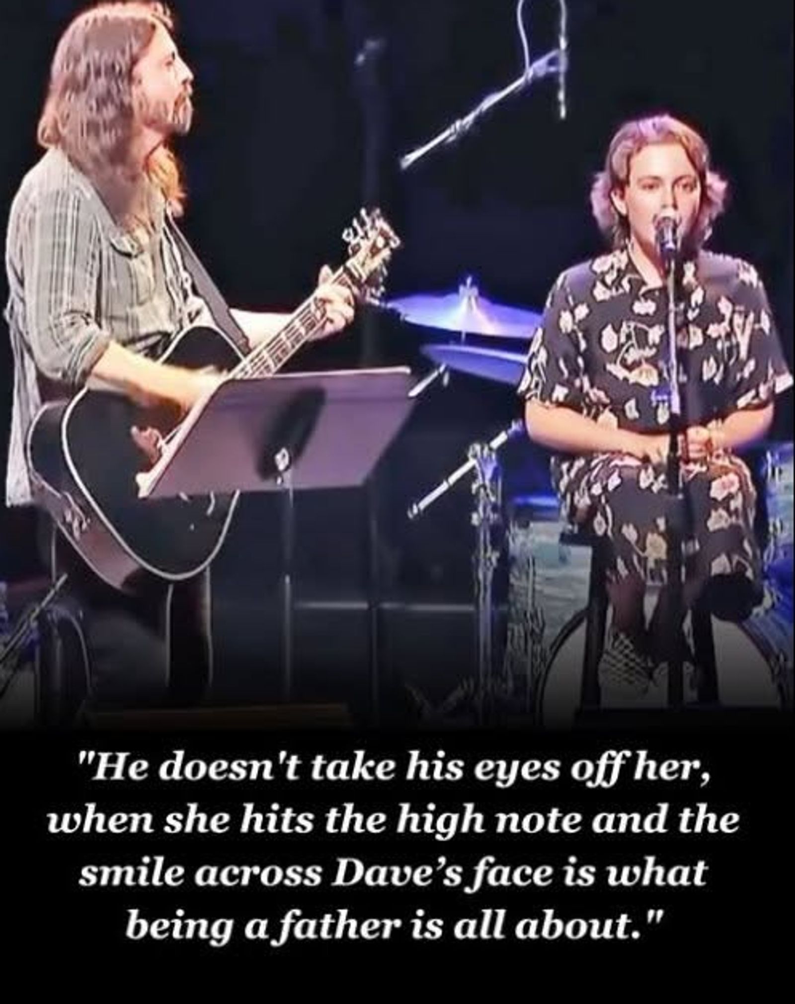 Dave Grohl’s Daughters Violet And Harper Perform On Stage