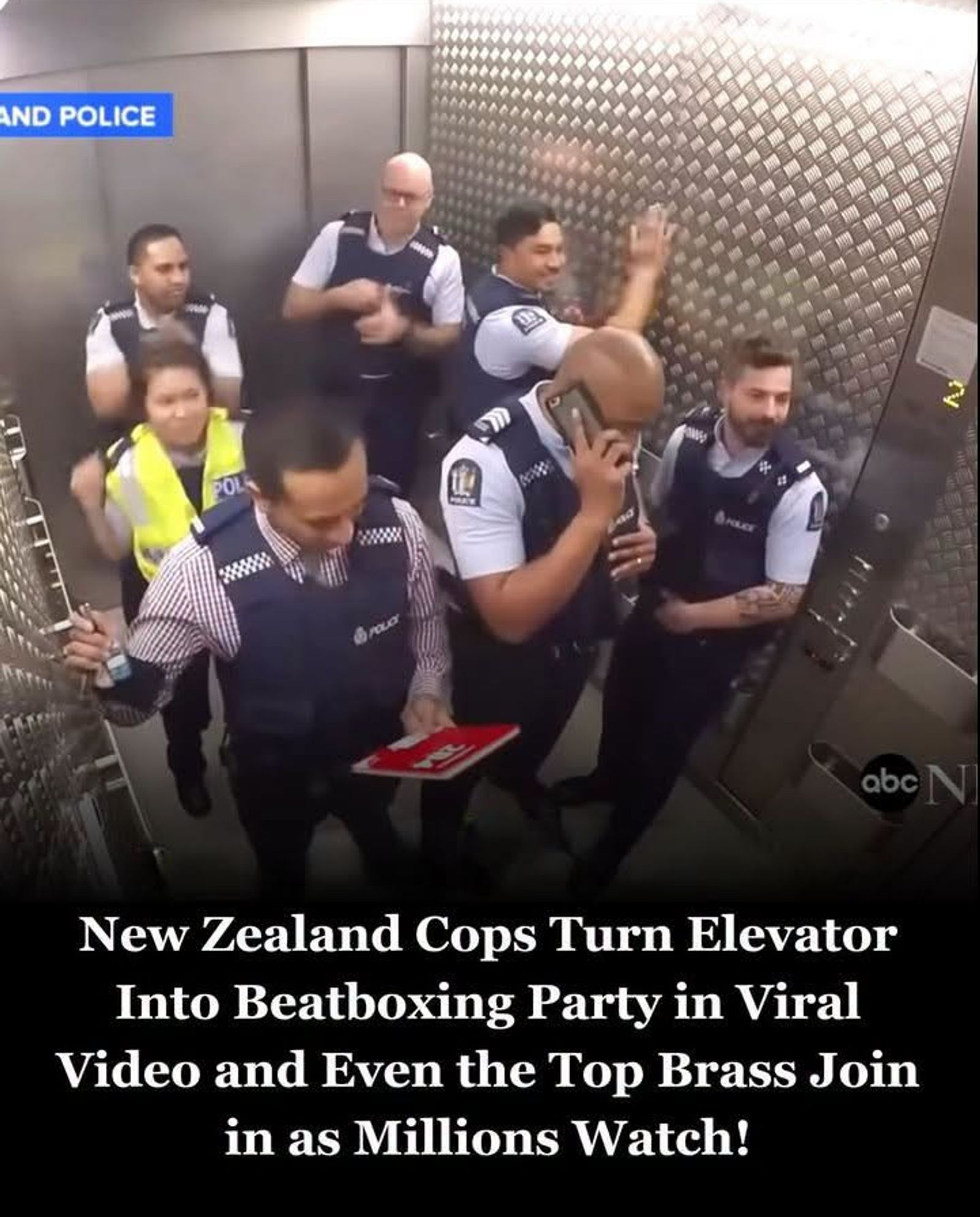 Police Breaks Elevator Silence With Sick Beats, But Watch When Chief Came In…