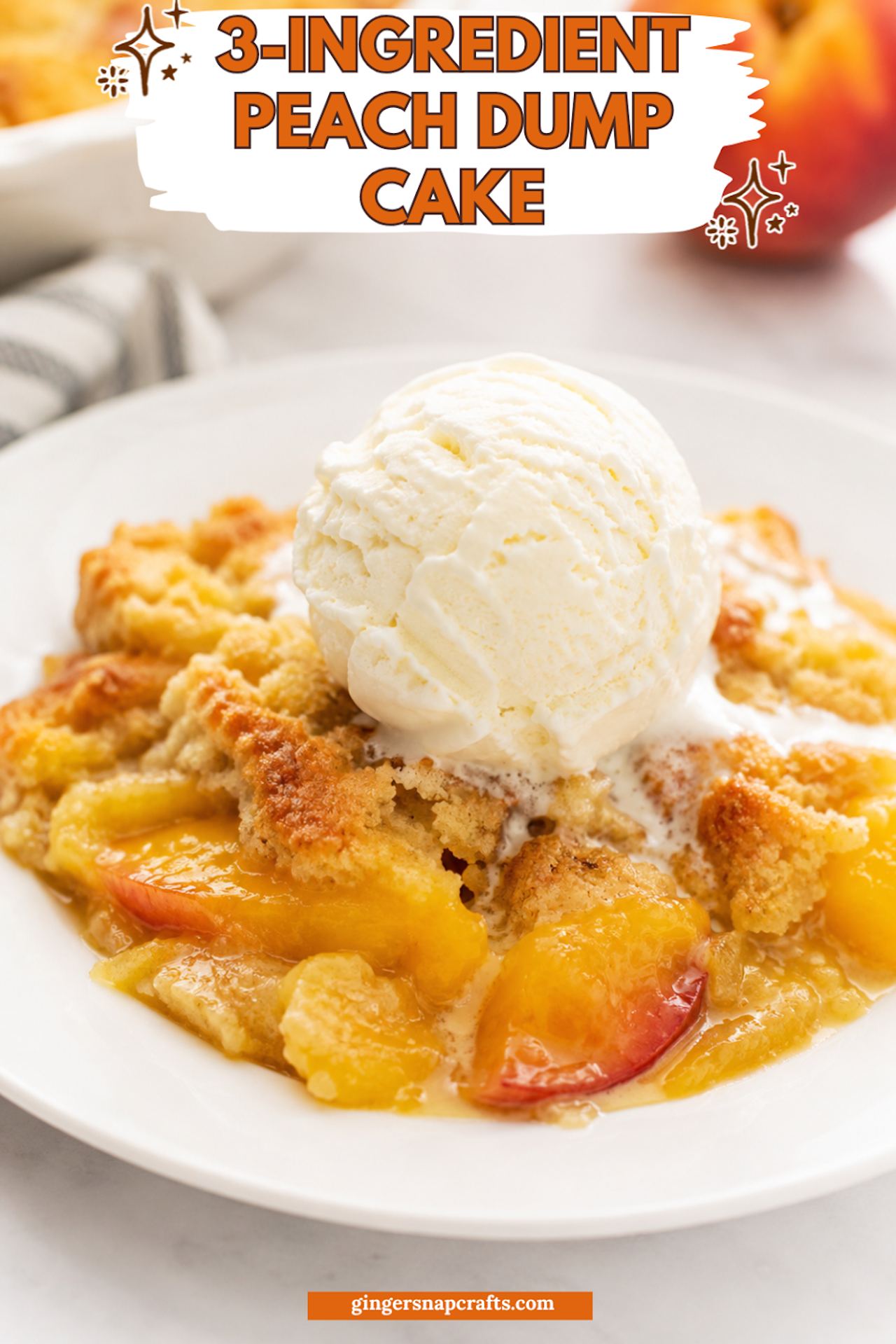 3-Ingredient Peach Dump Cake