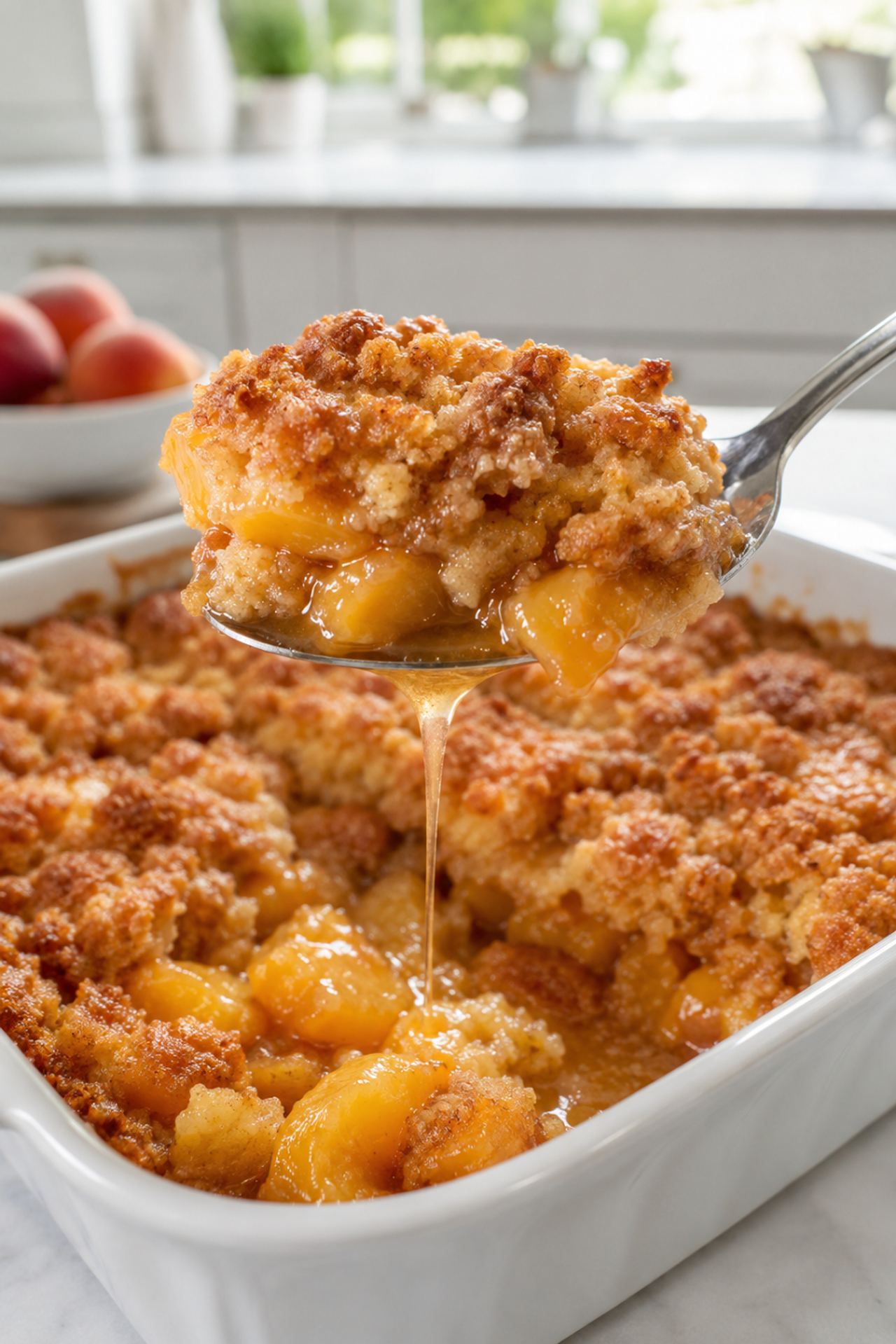 3-Ingredient Peach Dump Cake