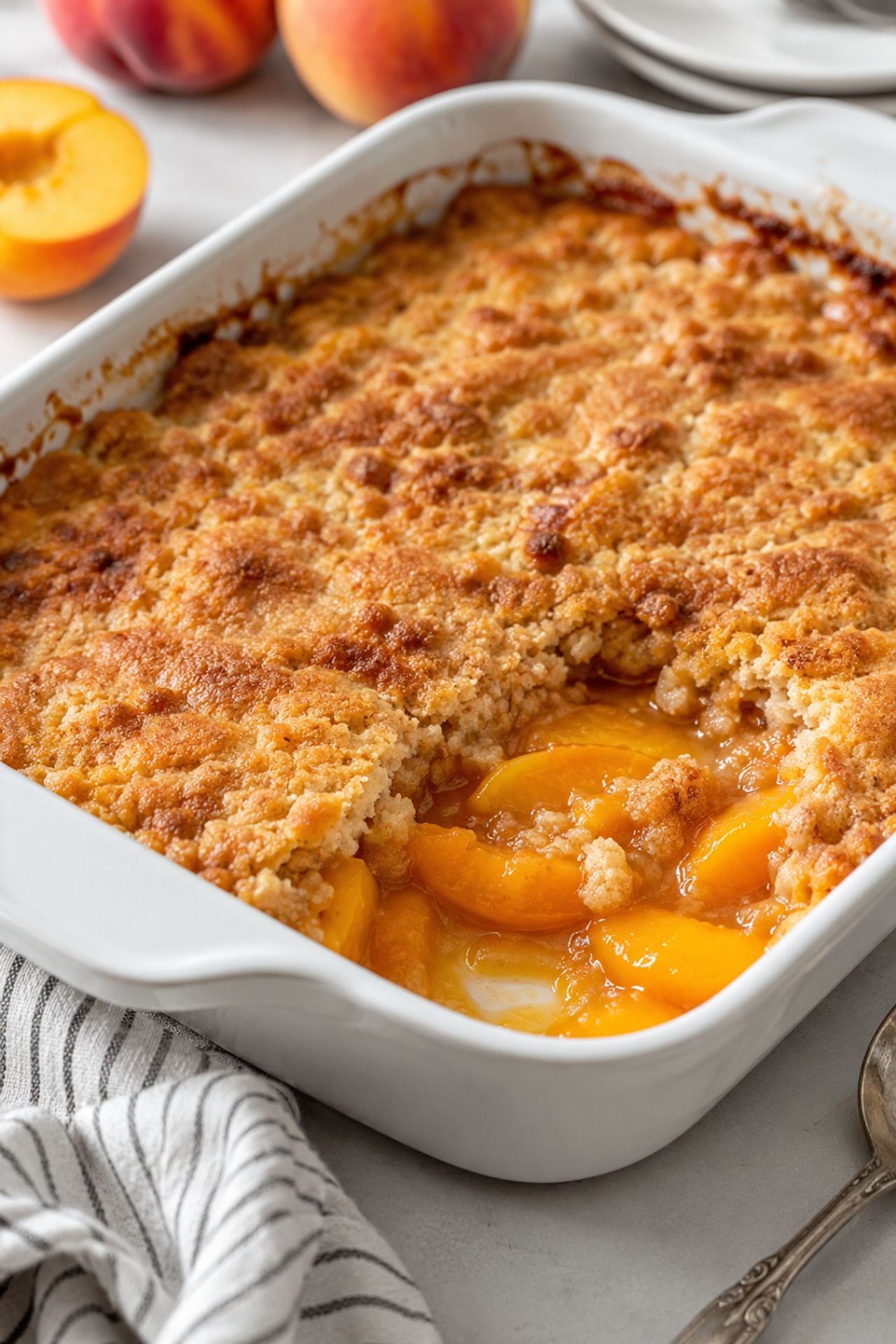3-Ingredient Peach Dump Cake