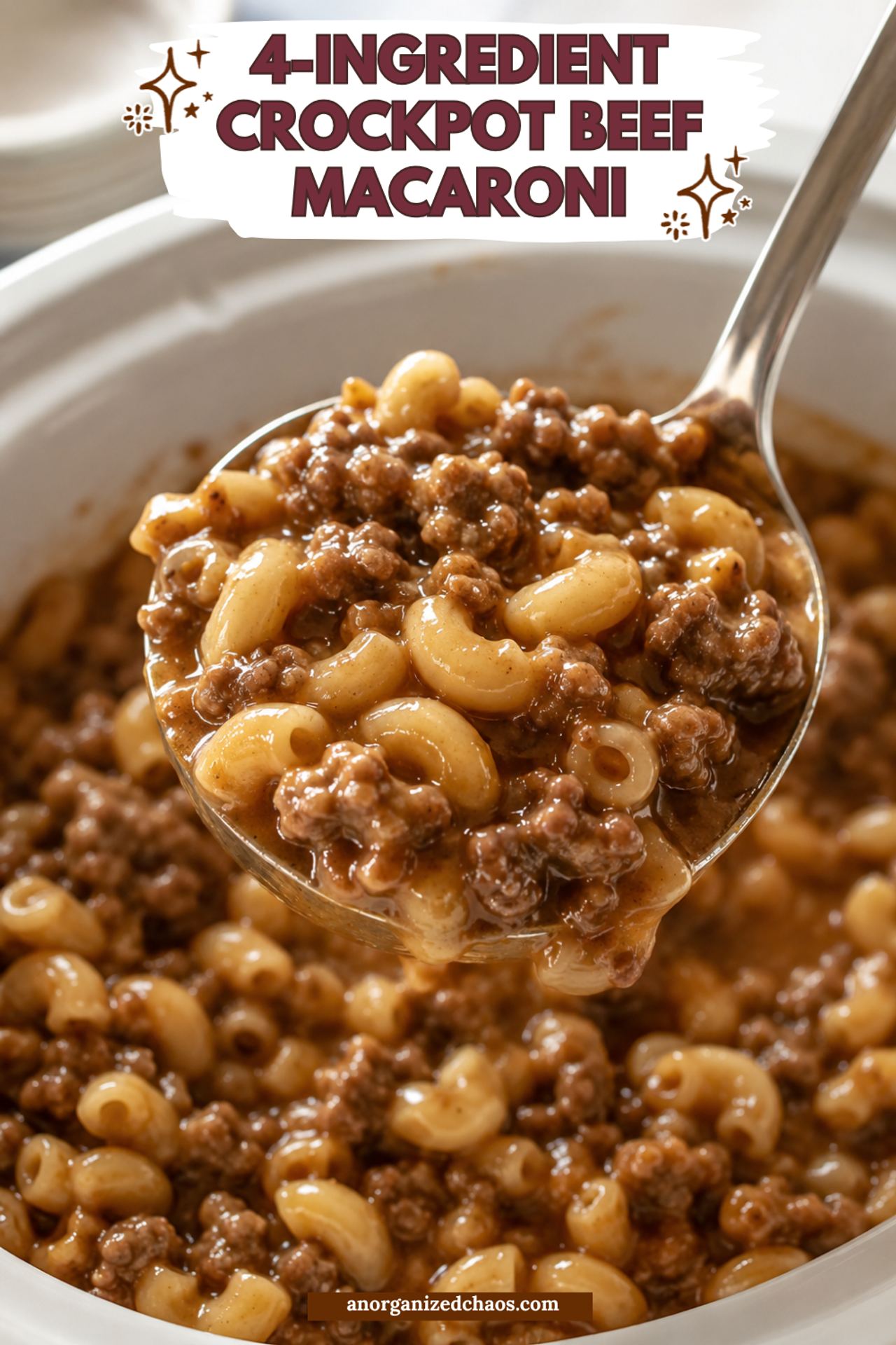 4-Ingredient Crockpot Beef Macaroni