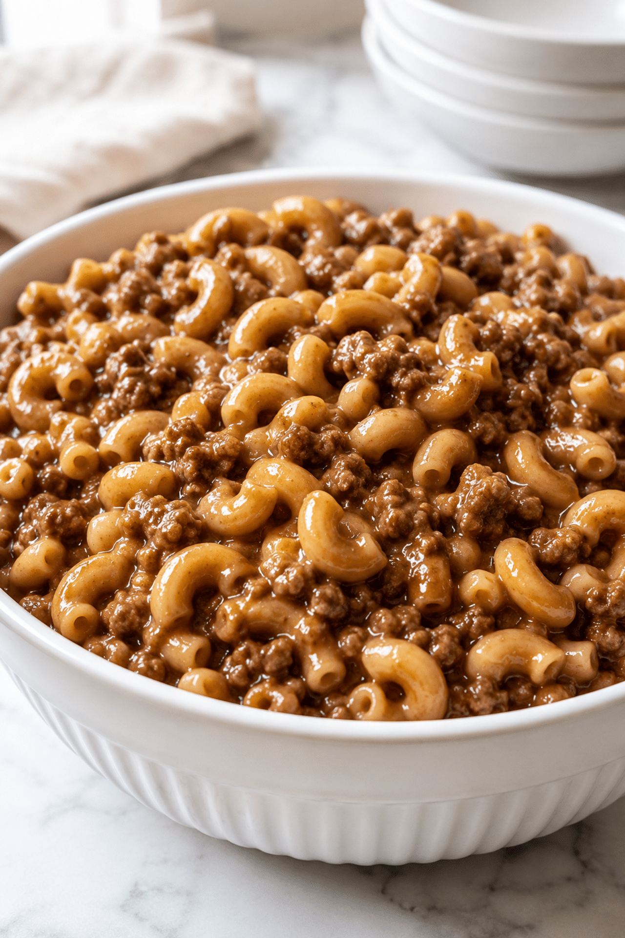 4-Ingredient Crockpot Beef Macaroni