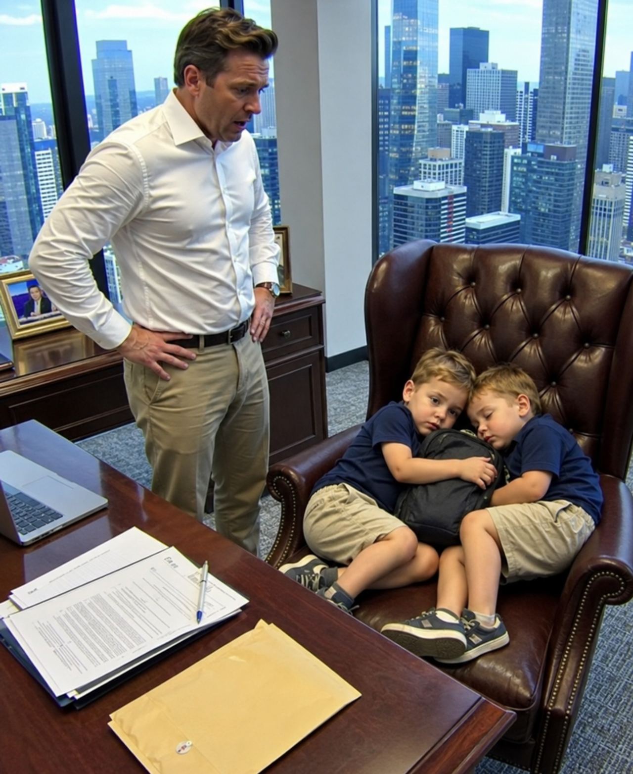 A CEO Found Twins Sleeping in His Office Chair