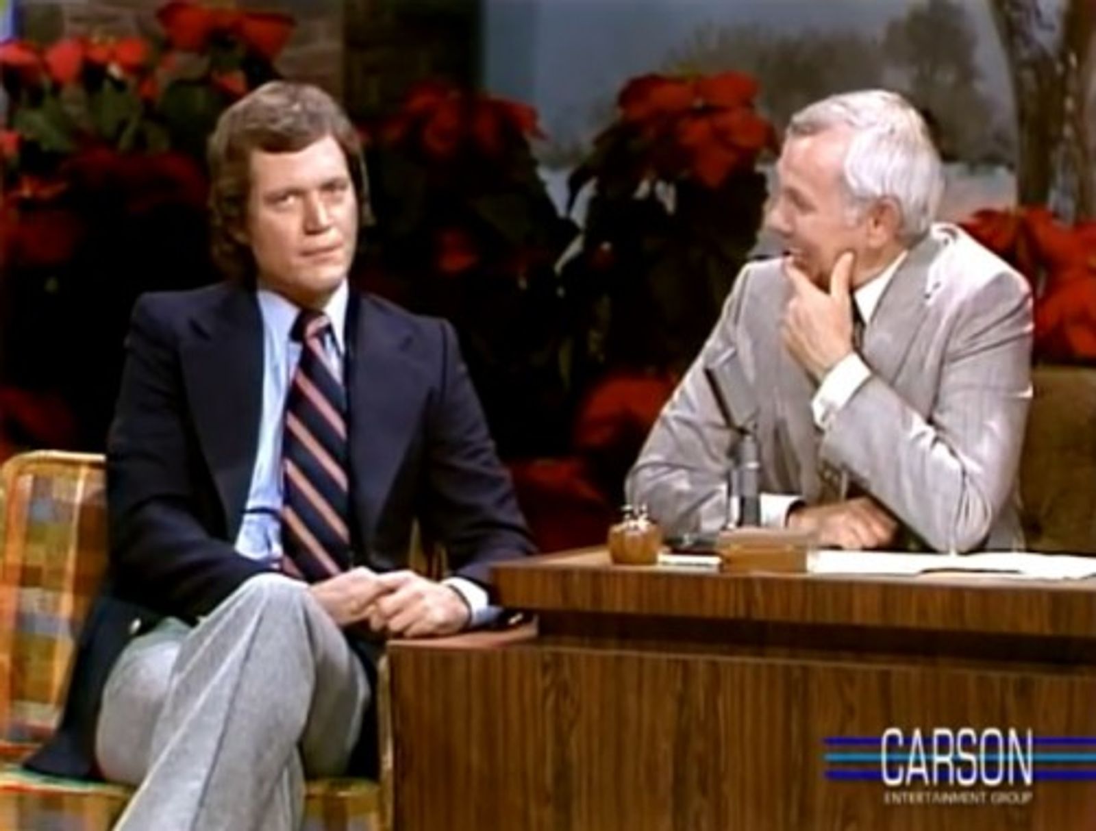 David Letterman visits Johnny Carson. ('The Tonight Show,' 12-20-1979)