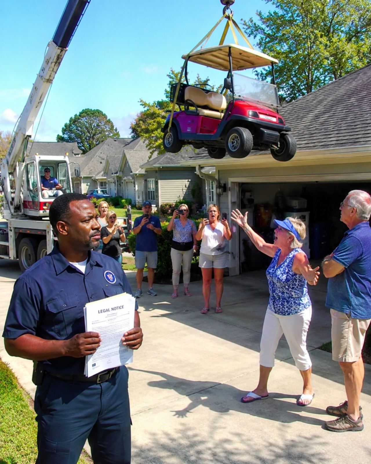 HOA President Blocked My Driveway, So A Crane Answered Her Threat