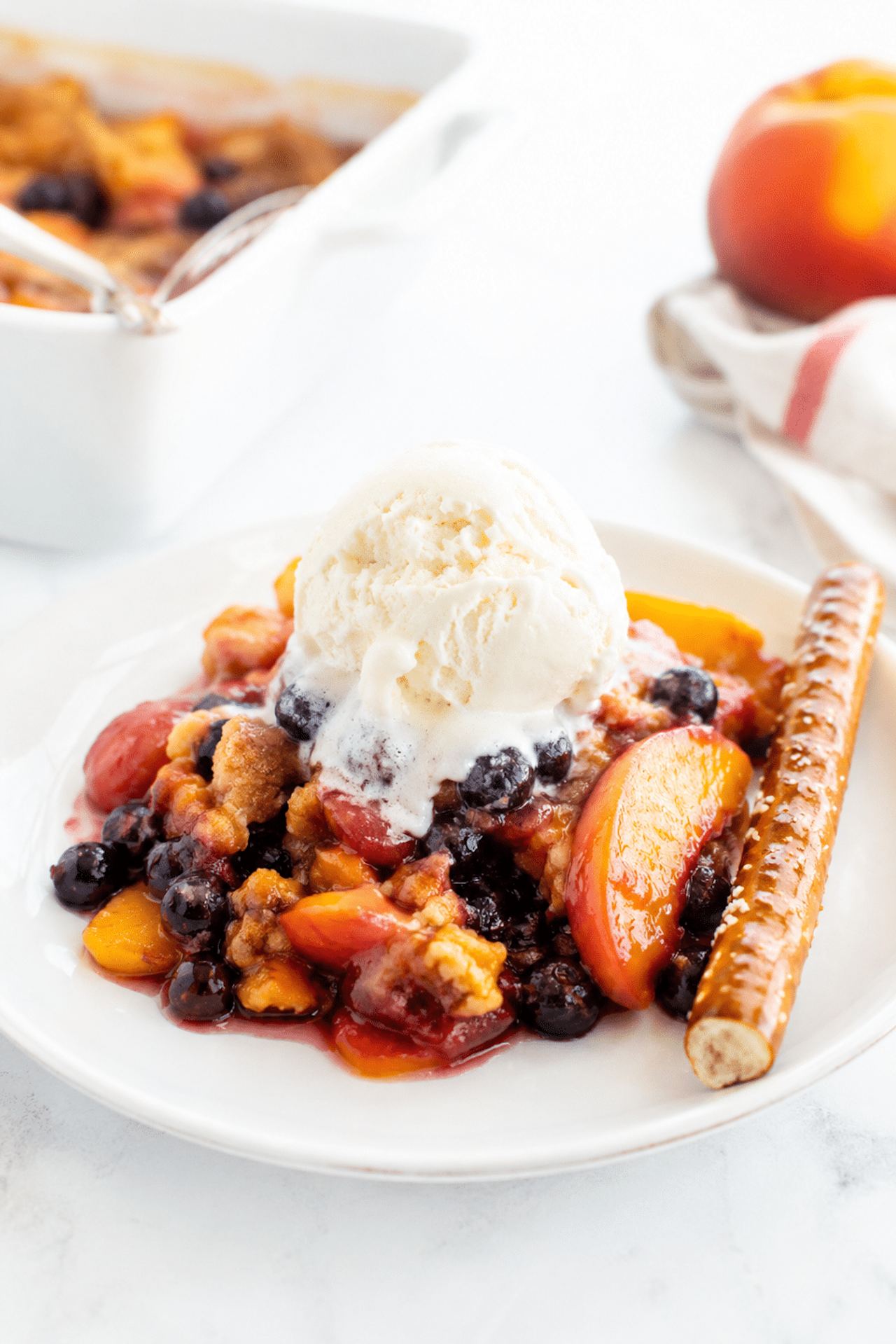Peach Berry Pretzel Dessert
