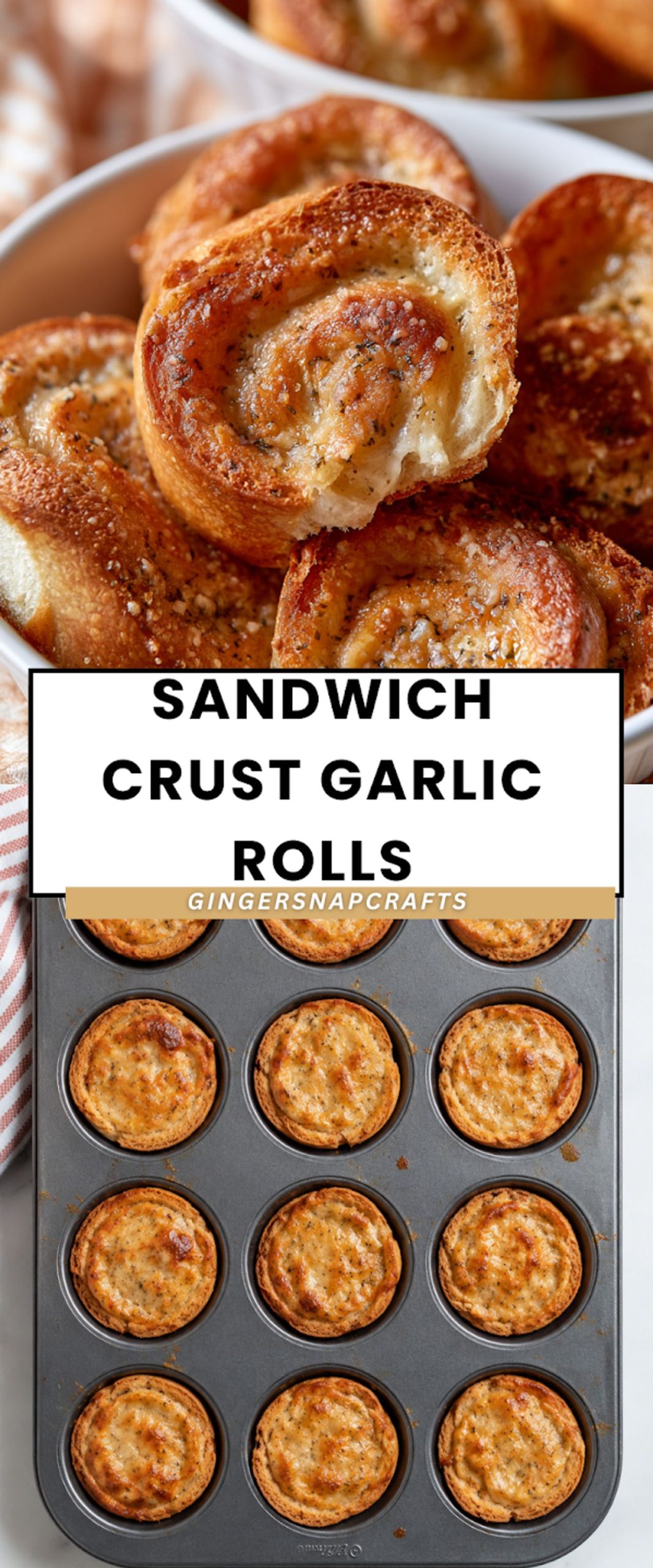 Sandwich Crust Garlic Rolls