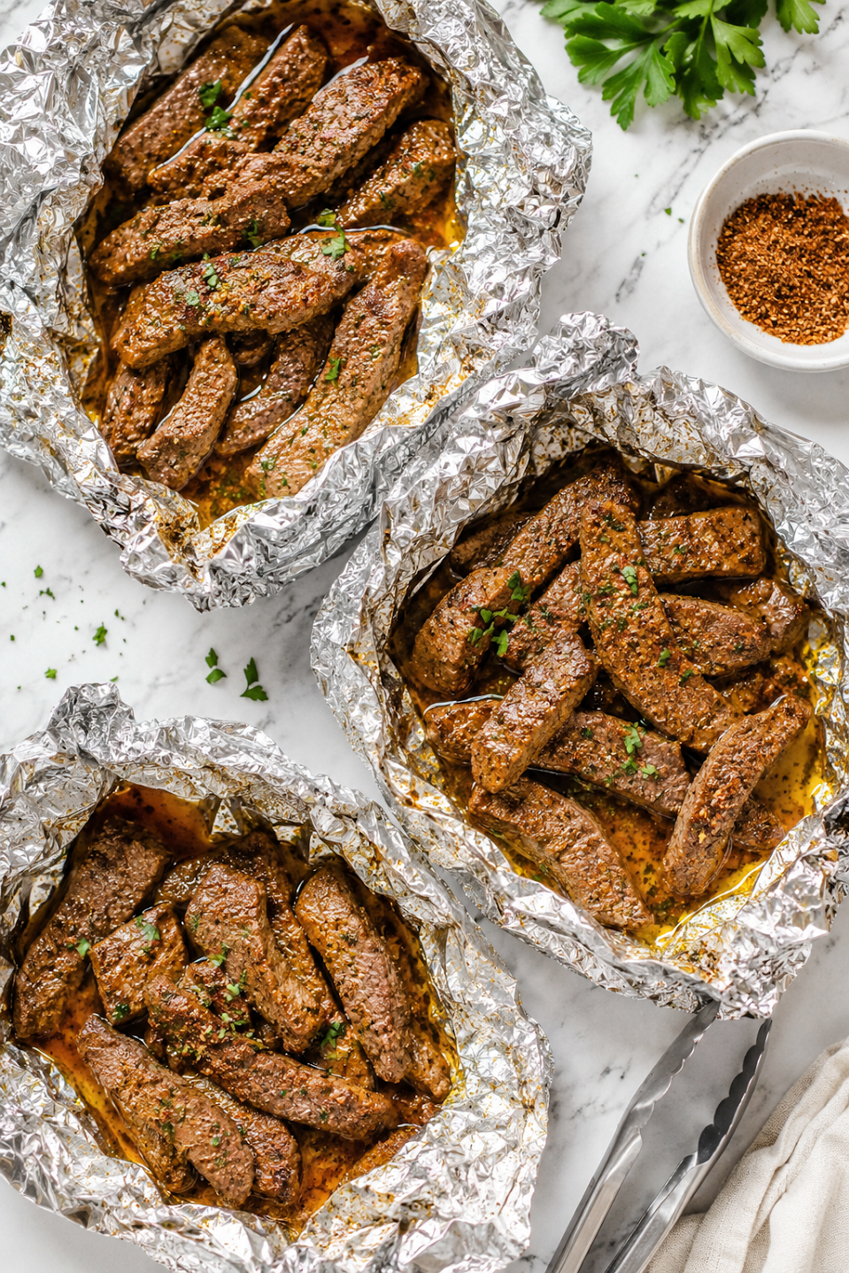 Slow Cooker 3-Ingredient Cajun Steak Packets