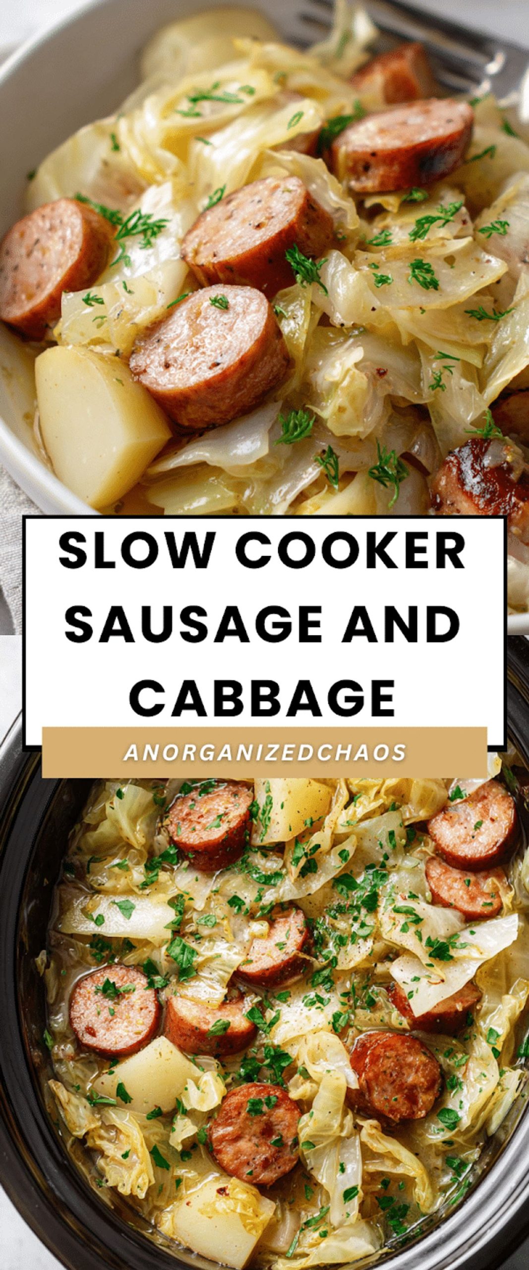 Slow Cooker Sausage and Cabbage