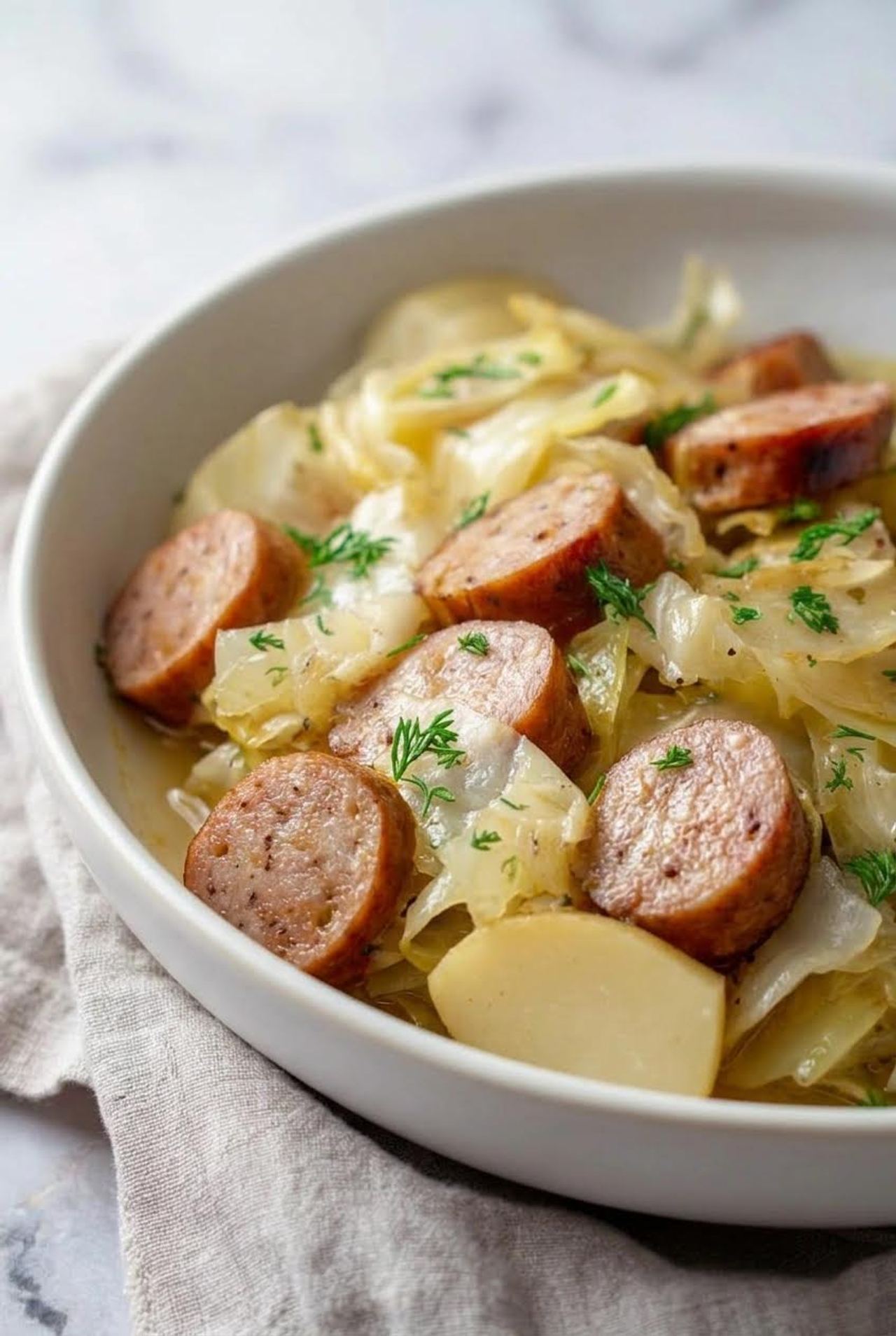 Slow Cooker Sausage and Cabbage