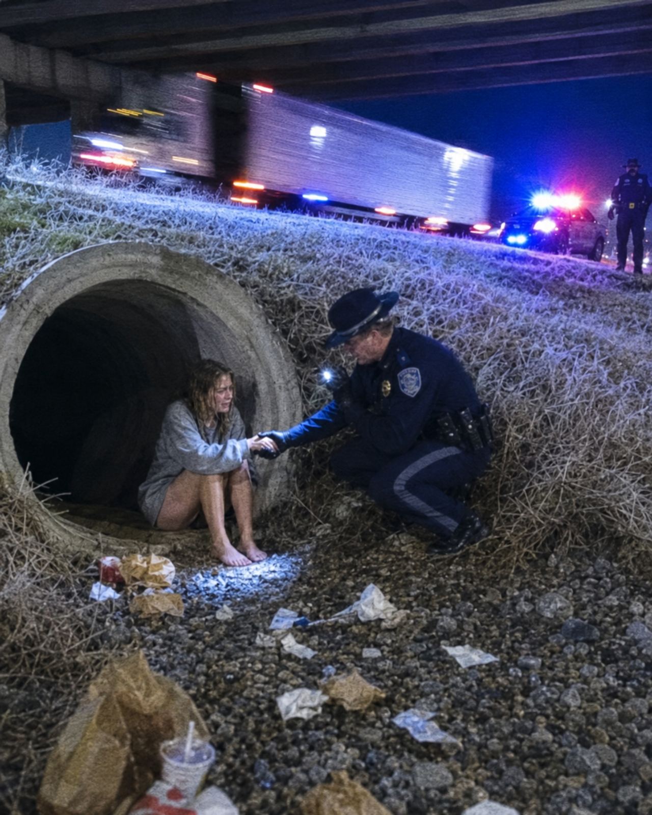 The Barefoot Girl On The Overpass Was Trying To Save Her Brother