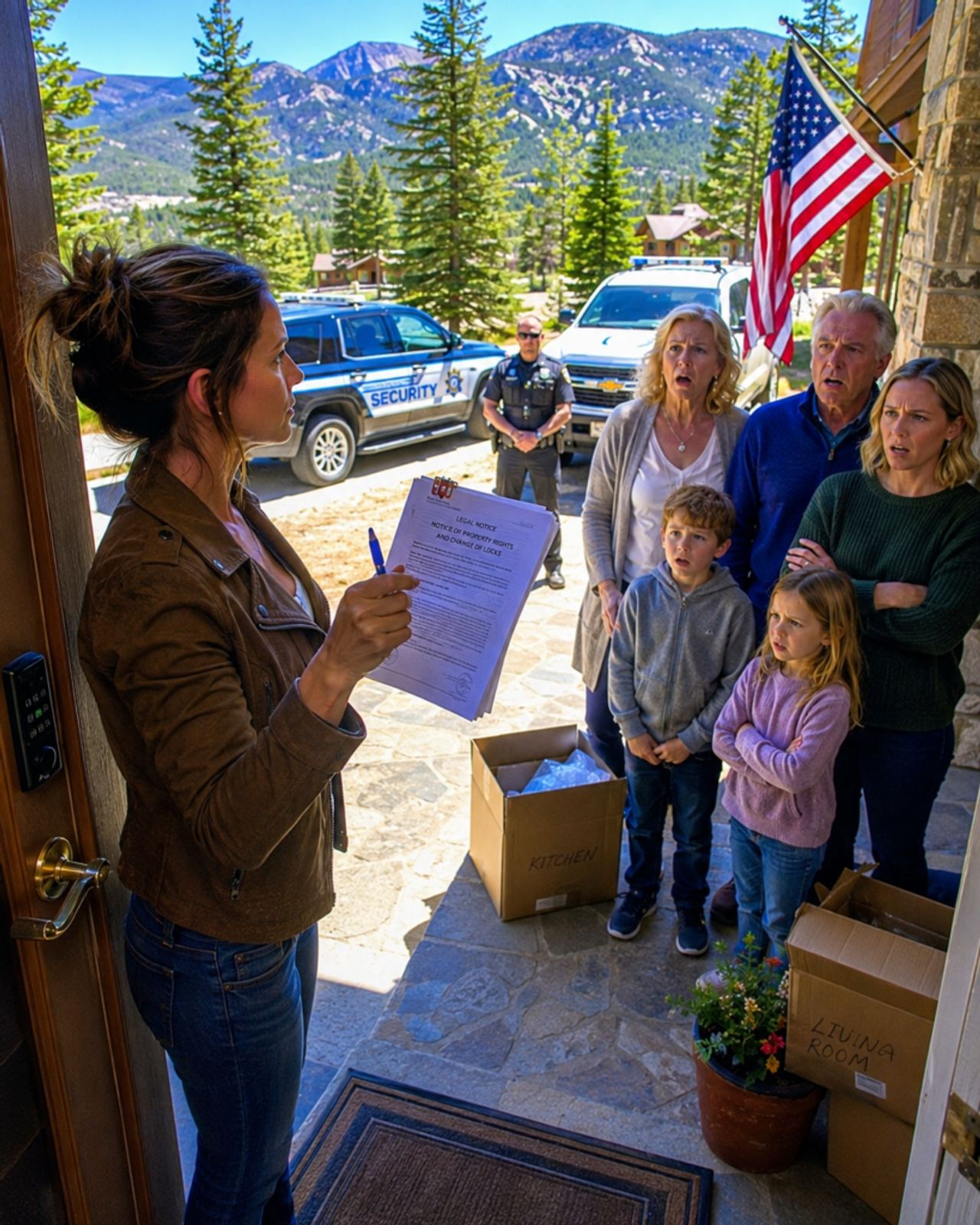 While I Was At Work, My Parents, My Sister, And Her Two Kids Started Hauling Boxes Into My Mountain House. Mom Smiled An