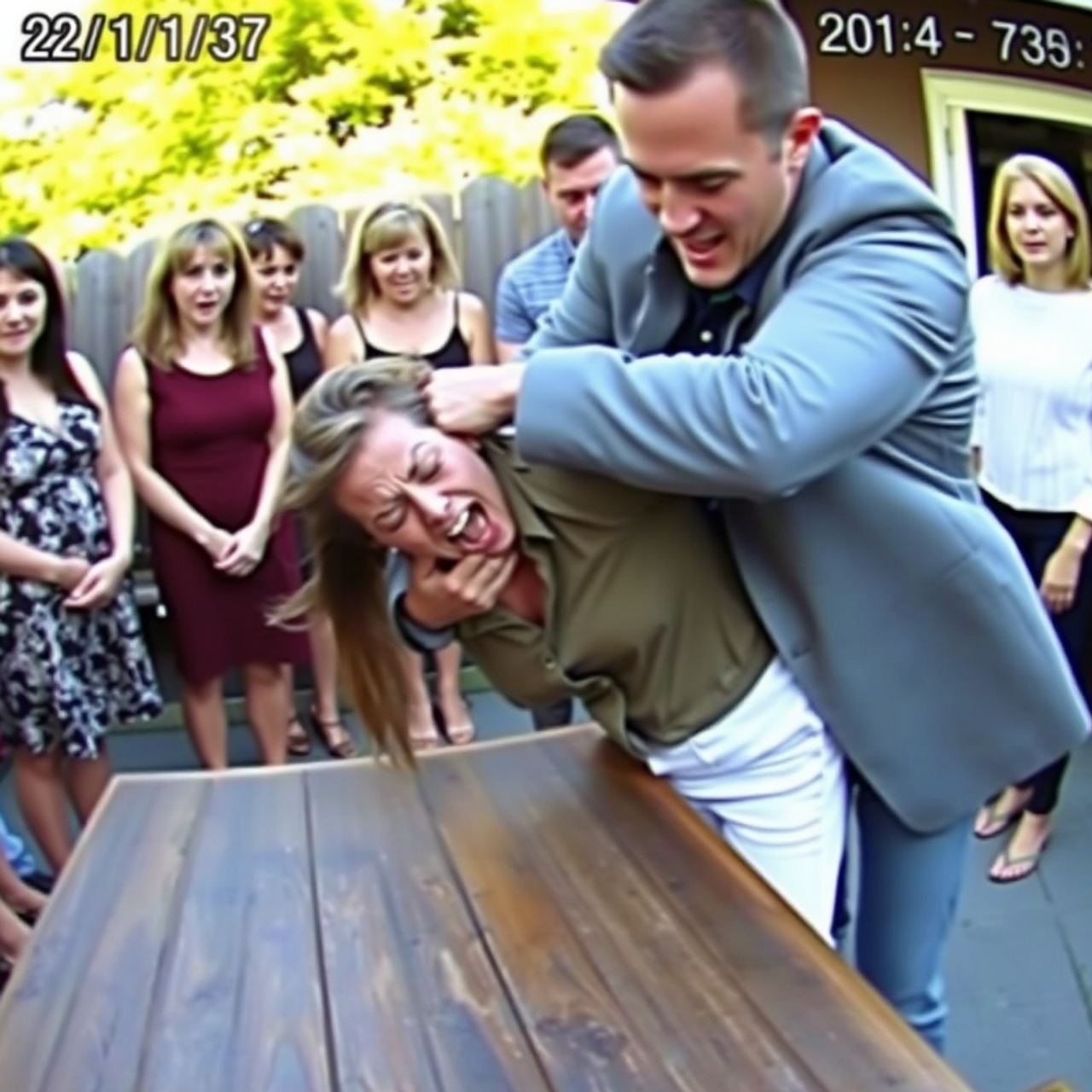 At my own promotion party, my husband punched me and shoved my head down as guests watched in shock. Instead of helping,