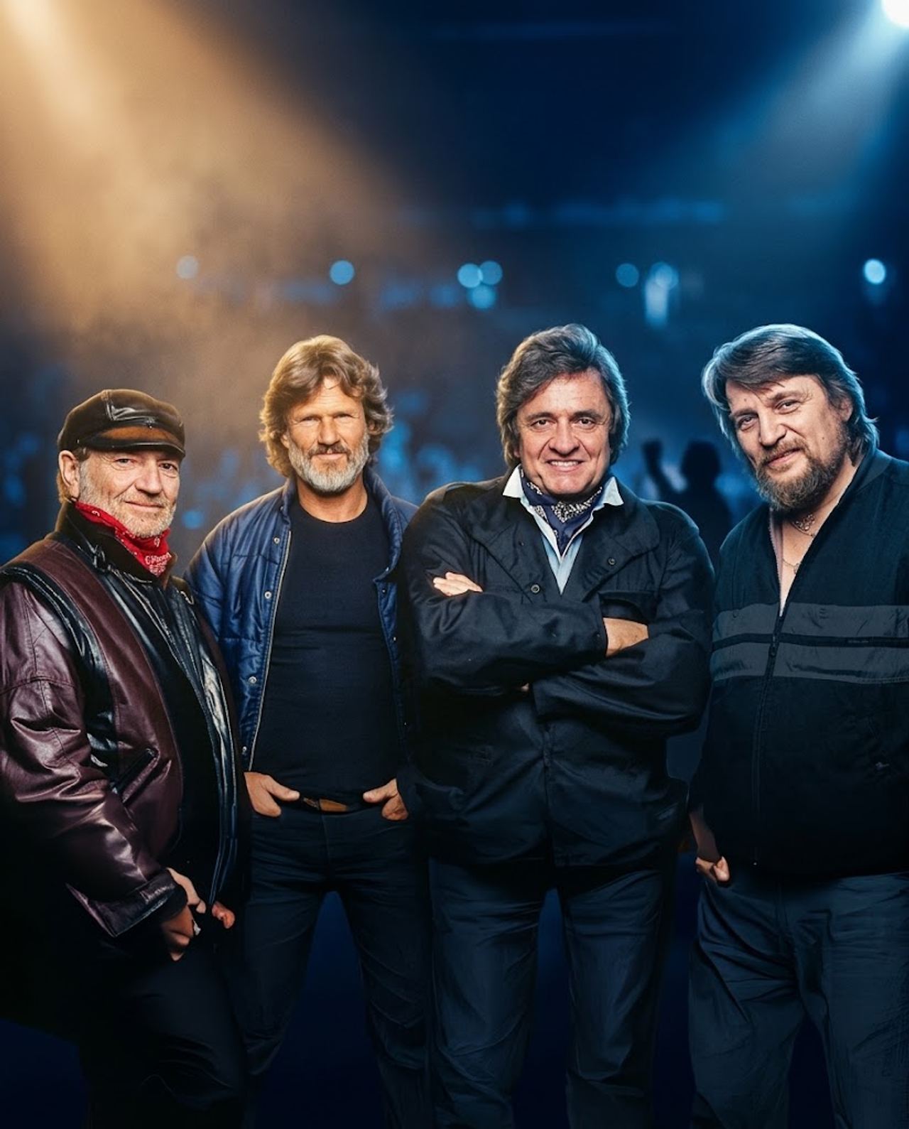 FOUR GIANTS OF OUTLAW COUNTRY STOOD TOGETHER TO FIGHT THE POLISHED SOUND OF NASHVILLE — AND CREATED AN UNBREAKABLE BROTH