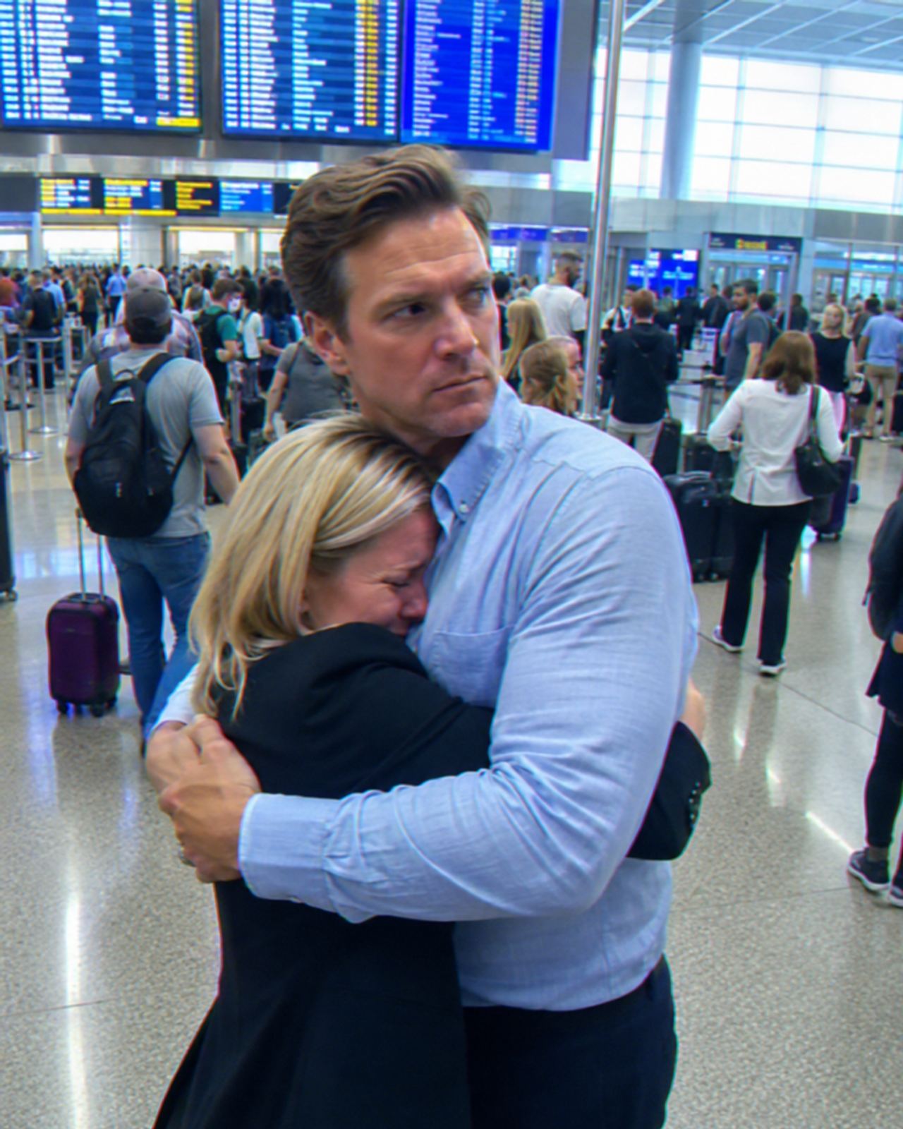 I cried in my husband's arms at the airport while he told me he was leaving for a two-year assignment in Zurich.