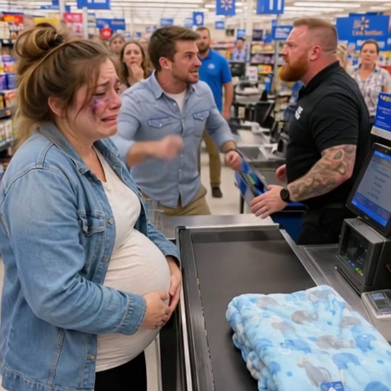 My husband slammed my eight-month-pregnant belly into a checkout counter over a $14 baby blanket.