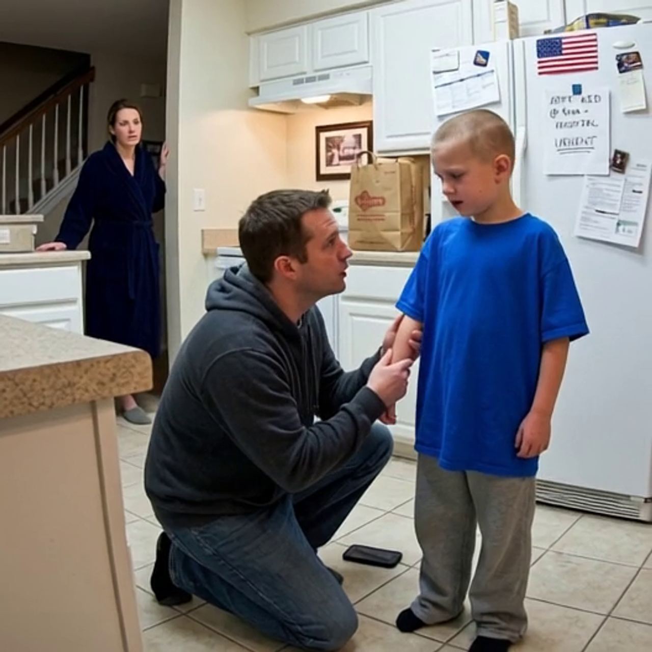 My mother-in-law offered to take my son to his appointment. At 4:00 p.m., the hospital