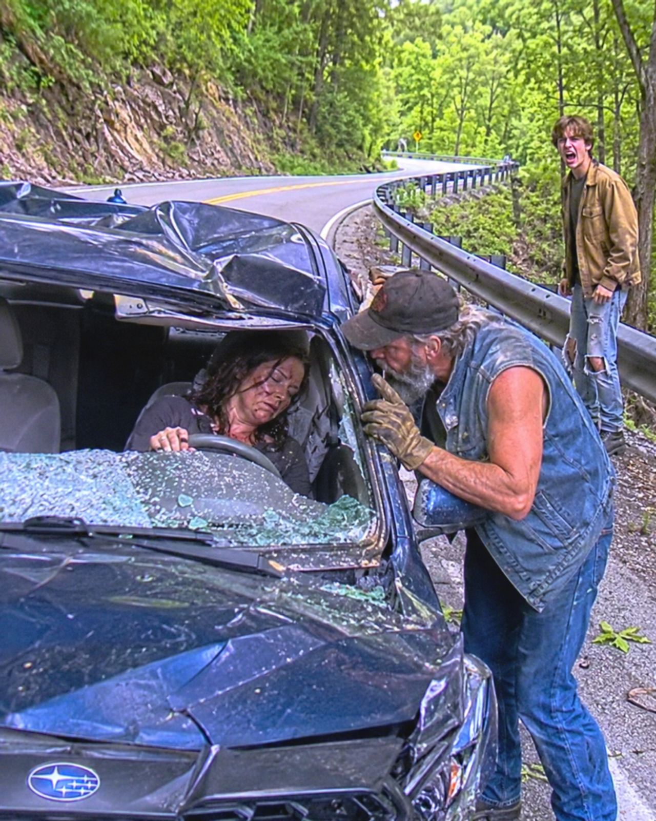 The brakes failed on a lonely Smoky Mountain road, and our car went over the edge. As I lay trapped beneath twisted meta