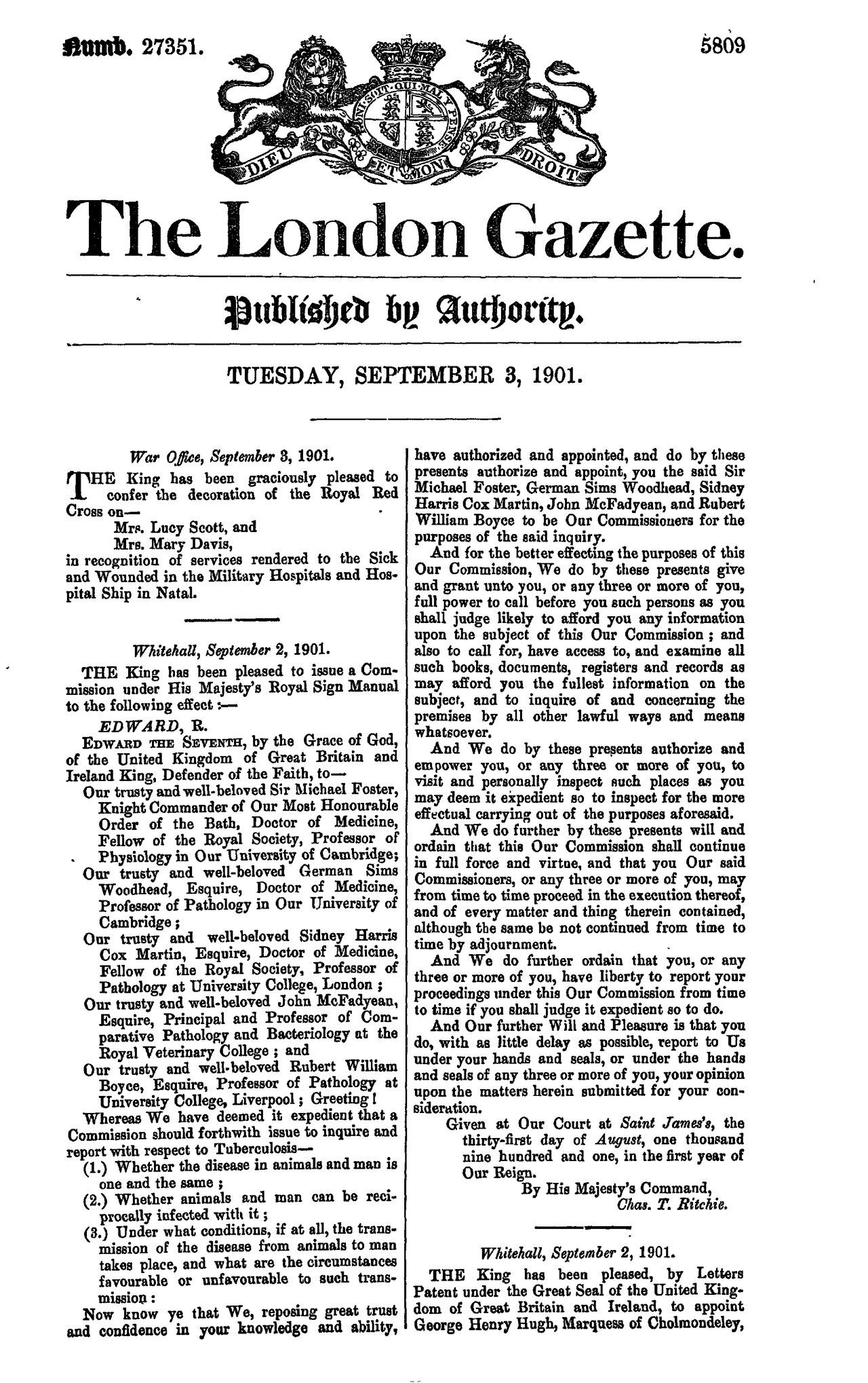 The London Gazette 27351