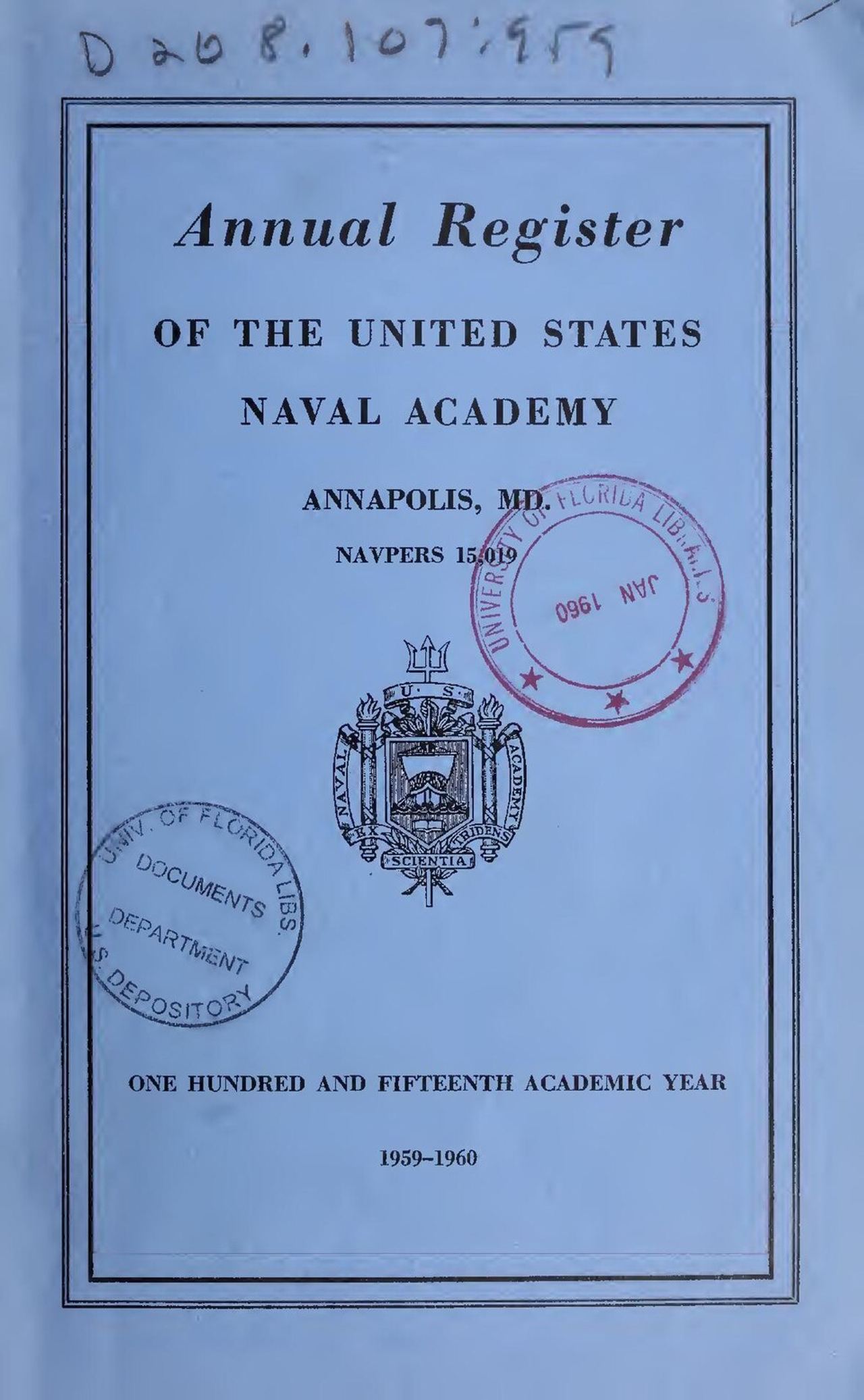 Annual register of the United States Naval Academy. (IA annualregisterof1151wash)
