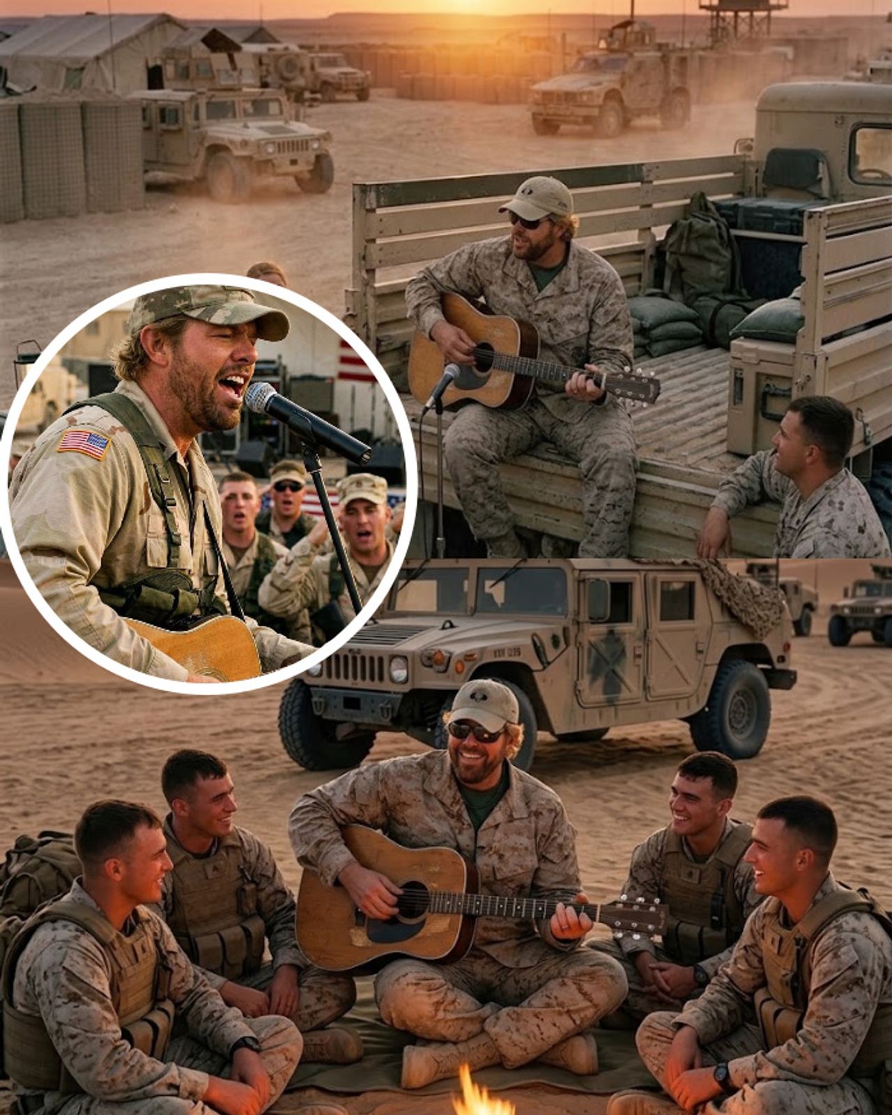 Toby Keith played to sold-out arenas across America for decades, but his most memorable stages were built on the backs o
