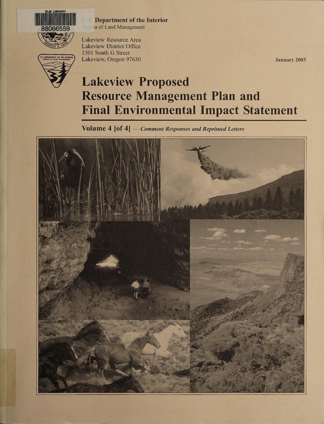 Lakeview proposed resource management plan and final environmental impact statement (IA lakeviewproposed04unkn)
