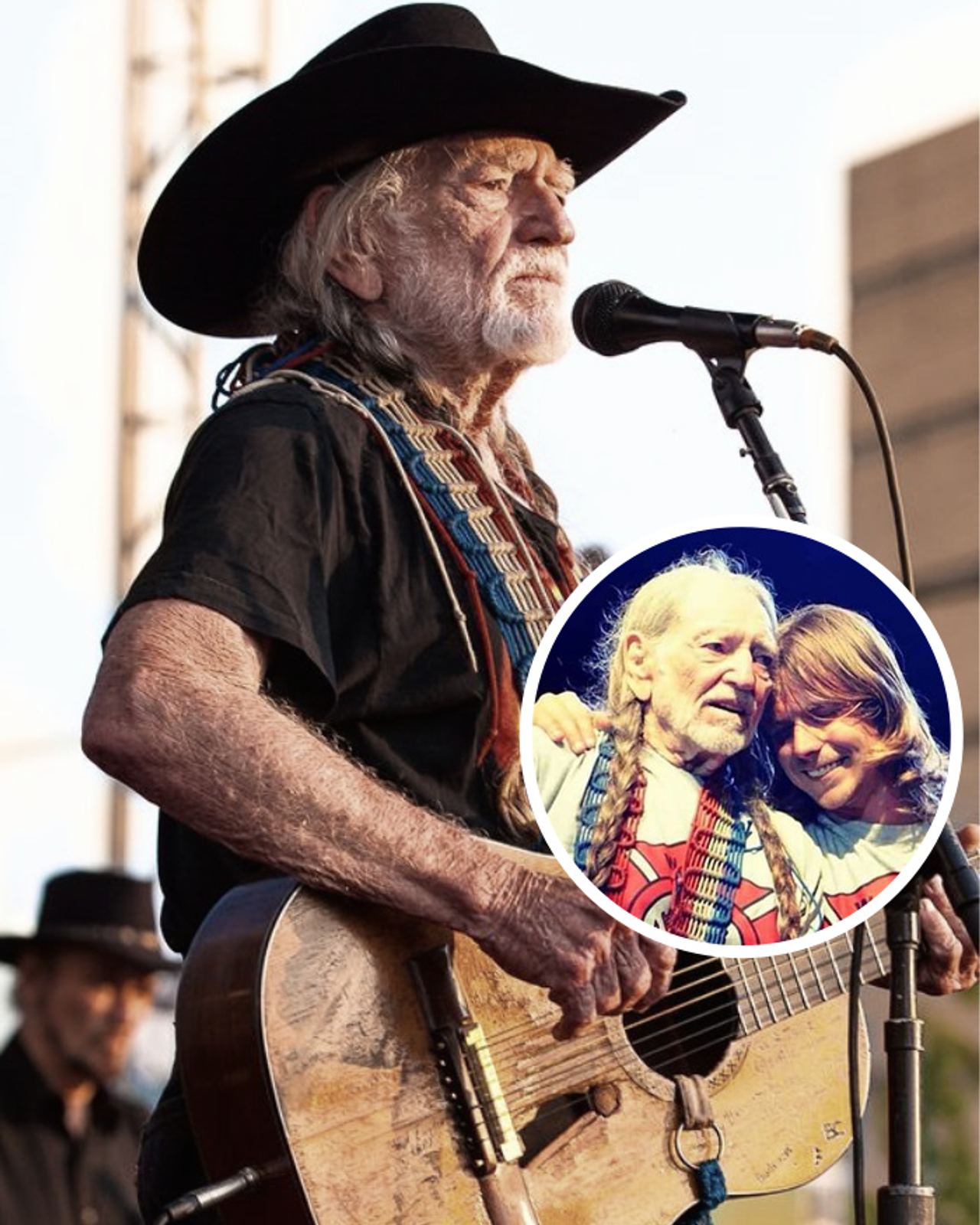 Willie Nelson plays a classical guitar with a gaping hole worn straight through the wood, but he once ran into a burning